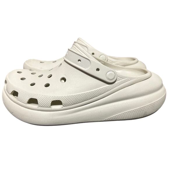 Crocs Platform Mega Crush Bone Mens 10/ Women 12Classic Crush Clog Sandals Shoes - Picture 2 of 8